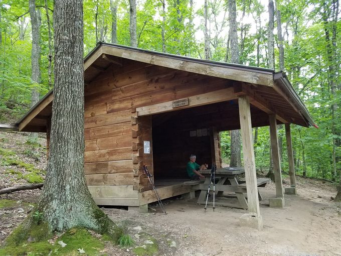 The last night on the AT we decided to stay in a shelter rather than in our tents because the weather forecast called for bad storms. And they were right! Ironically the name of this shelter was 
