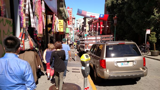 Chinatown.....with a Sparty fan....Sparty even got noticed on a cable car we rode.