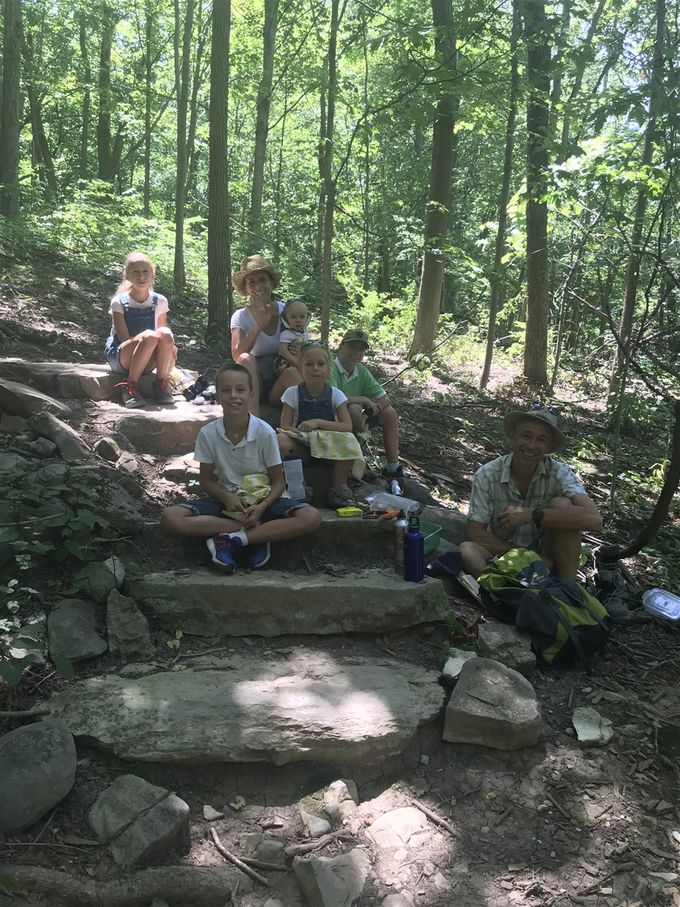 Family from France currently living in Virginia out for a day hike. Almost looks like the Von Trapp family!