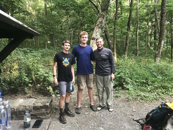First night out we stayed at Hightop Hut and met Tim (an ICU doctor at UVA), his son Tim and Grayden a friend on a 3 day hike. Dr. Tim definitely needed some downtime from a stressful job and it was great he was sharing it with his son.