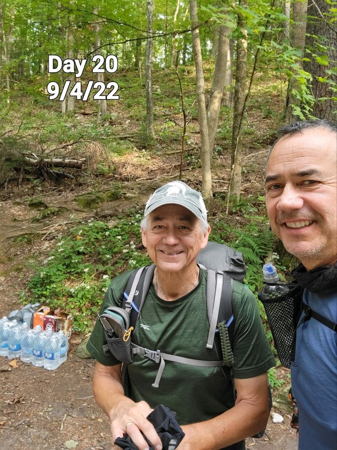 Short 11 mile day with rain on the way. Check out the Trail Magic water!!!